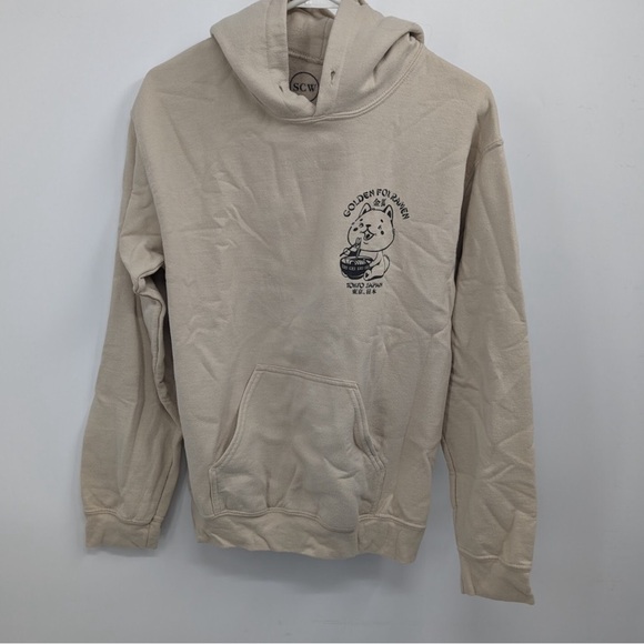 SCW GOLDEN FOX RAMEN TOKYO JAPAN TAN‎ HOODIE  UNISEX SIZE SMALL - Picture 1 of 6